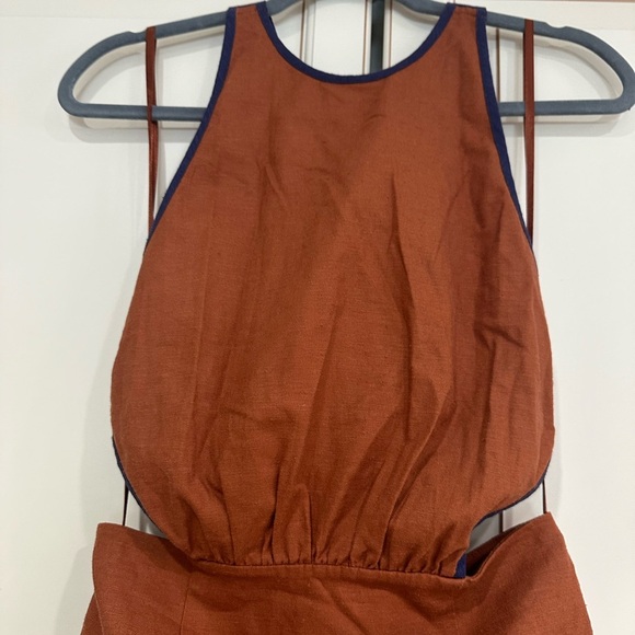 STAUD Bree gathered linen-blend halterneck midi dress (SD2) - Picture 4 of 11